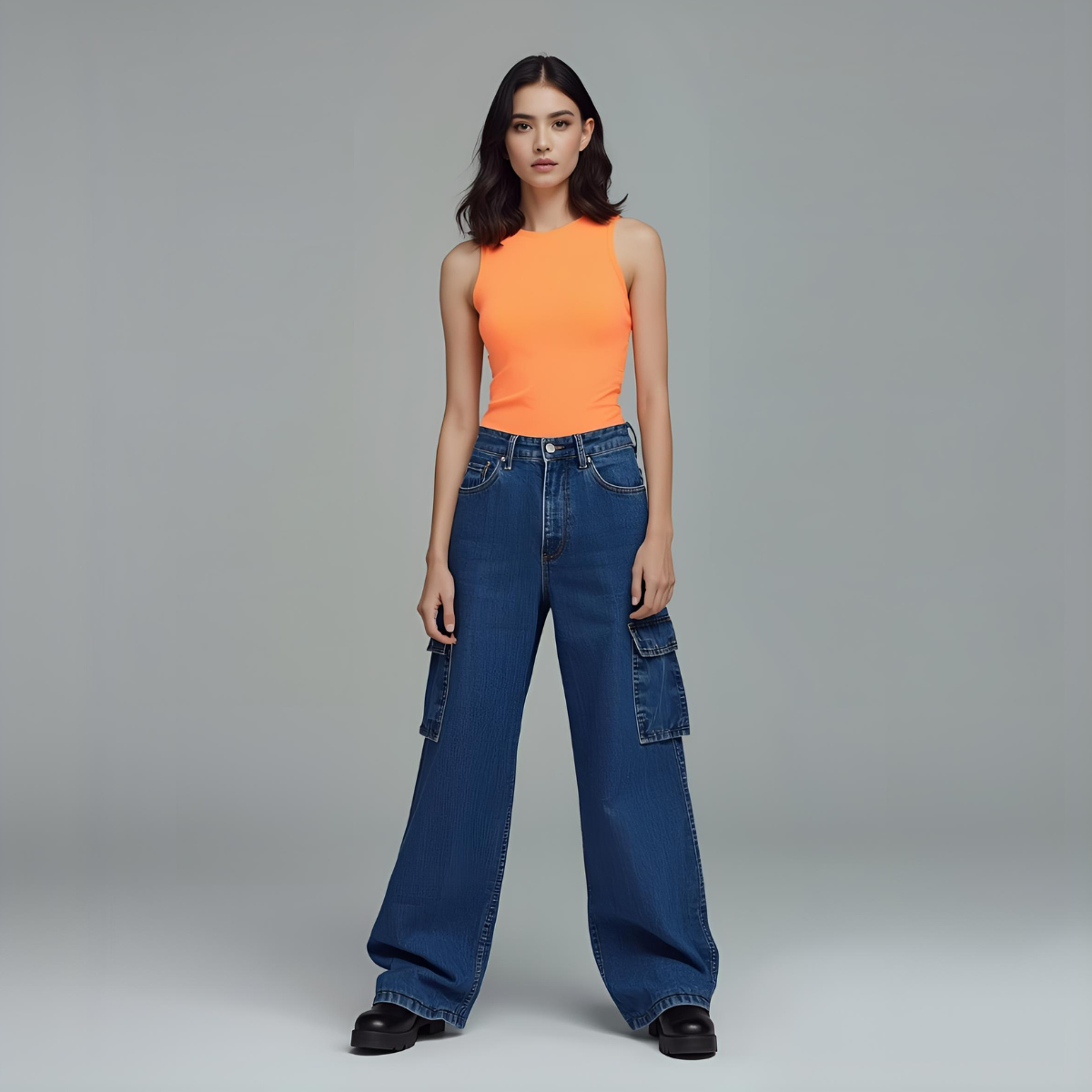 SOLARIA | Orange Modern Stylish Tank Top